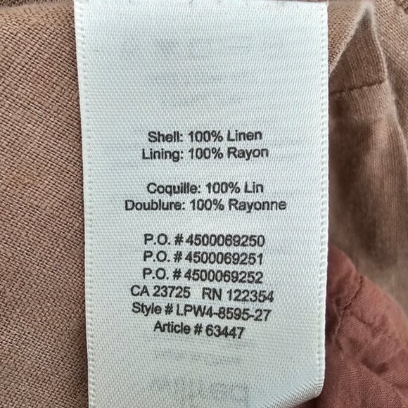 Aritzia Wilfred Ducharme linen mini dress dusty rose beige size 00 - Picture 12 of 16